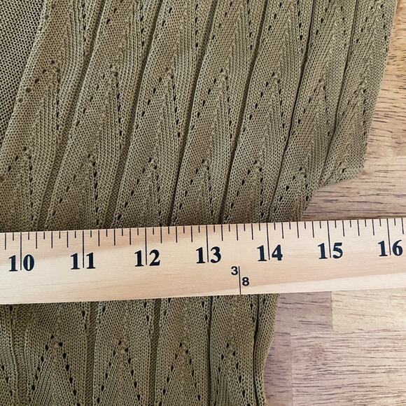 Free People Women's Open Knit Collared Dress Size Small Mustard Color Coquette - Picture 11 of 13